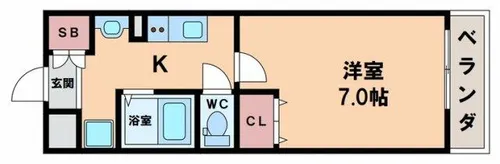 ビーバープレイス四天王寺【8階】の間取り