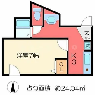 エステートピア北白川【3階】の間取り