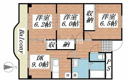 水原マンションⅡ【3階】の間取り