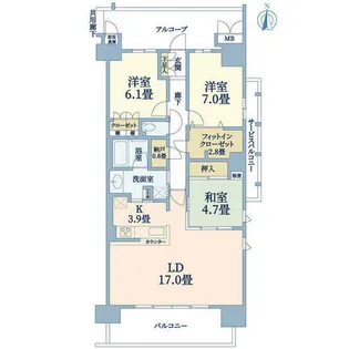 ウェリス豊中桃山台【13階】の間取り