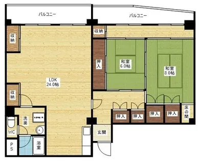 2LDKの間取り画像