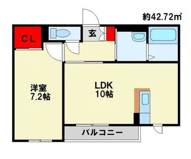 アクアコート行橋【202号室】の間取り