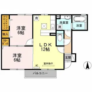 カーサ・デ・ソル【1階】の間取り