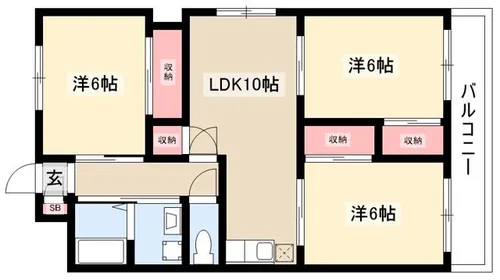 グランド三栄【305号室】の間取り