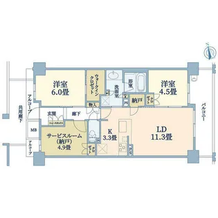 シエリア堺東榎元町【4階】の間取り