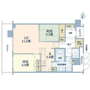 ジオタワー高槻ミューズフロント【32階】の間取り