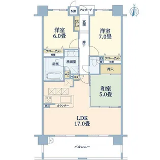 M’PLAZA桃山台【6階】の間取り