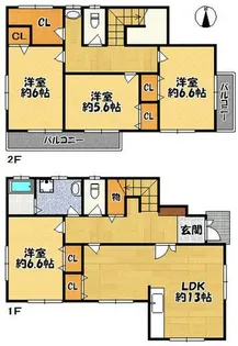 兵庫県三田市上井沢【一戸建】の間取り