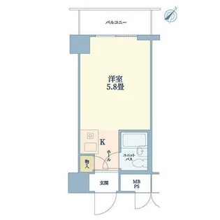 コスモプラザ三宮【8階】の間取り