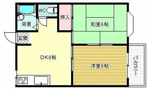 上野ハイツAB棟【2階】の間取り