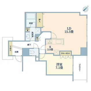パークタワー大阪中之島フロント【27階】の間取り