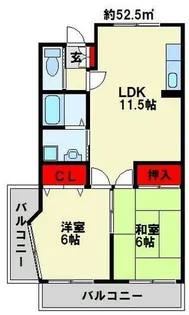 パークヒルズ黒崎【3階】の間取り