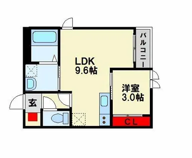 レガリスト戸畑【102号室】の間取り