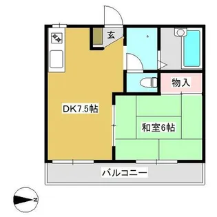 パークサイド若宮A【1階】の間取り