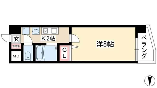 ヒルズ新栄【4階】の間取り