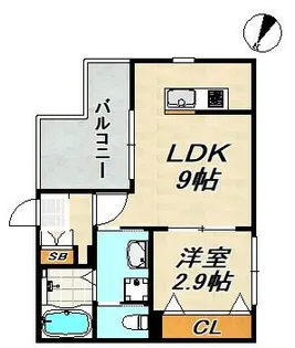 アミソレイユ長田【1階】の間取り