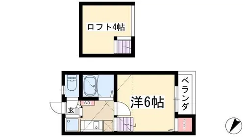 クレアール塩釜【202号室】の間取り