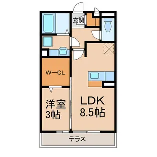 リバーウエスト【1階】の間取り