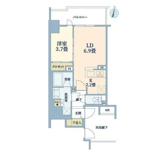 シエリア靱本町【5階】の間取り