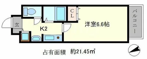 プレサンス京大東【508号室】の間取り