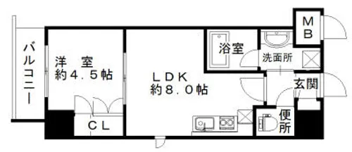 エスティメゾン南堀江【504号室】の間取り