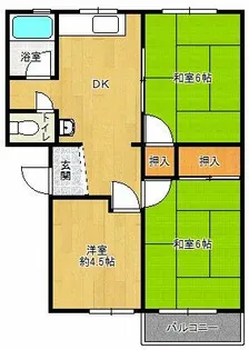 有野台公社【3-404号室】の間取り