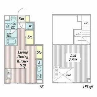 アーブルフレールB棟【1階】の間取り