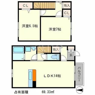 ドミールグランシャリオII棟【1階】の間取り