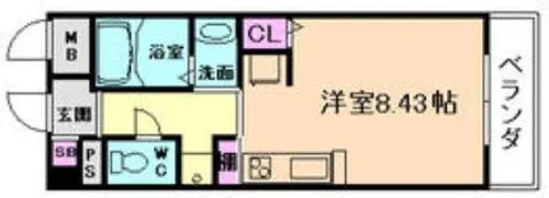 セレブコート新北野【5階】の間取り