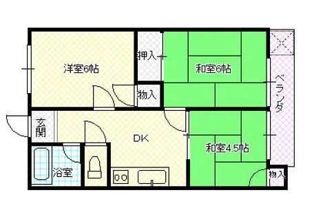 芳栄ハイツ【3階】の間取り