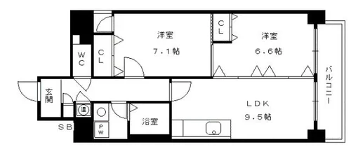 京都府京都市中京区壬生森前町【マンション】の間取り