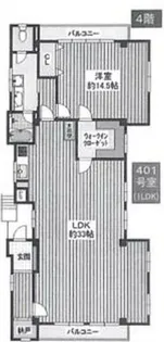 シレーヌ大正【401号室】の間取り