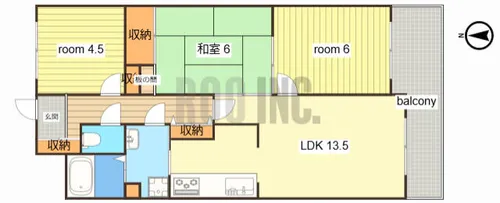 グラースガーデン今宿【505号室】の間取り