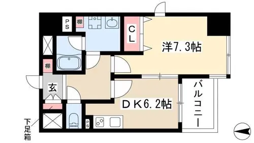 ディアコート白川【807号室】の間取り
