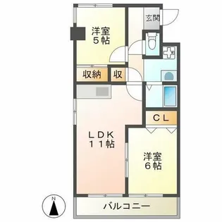 ヴェルデ平針南【2A号室】の間取り