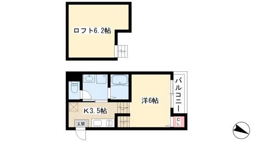 クレシェンテ栄生【1階】の間取り