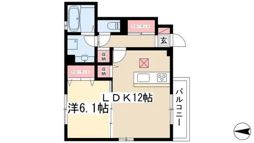 エスペランス・円上【1階】の間取り