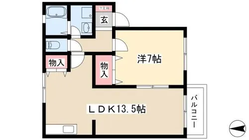 カーサ・ミラソーレ【201号室】の間取り