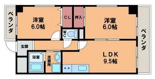 HACHIBUSE帝塚山【3階】の間取り