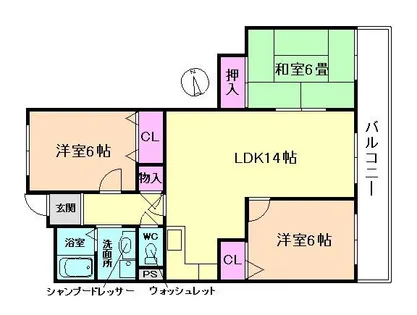 ロイヤルパーク豊中【402号室】の間取り