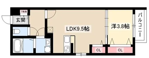 C calme中村公園Ⅱ【201号室】の間取り