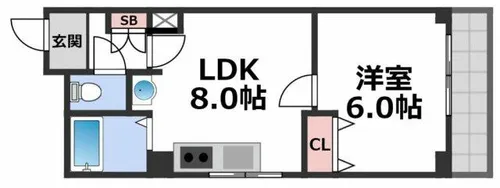 ウエンズ小路【2階】の間取り
