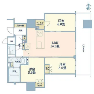 ピアッツァタワー上本町EAST【12階】の間取り