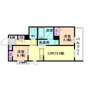 ラ メゾン デ プレズィール【3階】の間取り