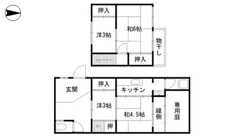 京都府京都市上京区中書町【テラスハウス】の間取り