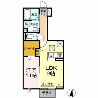 アムール二本松 A【1階】の間取り