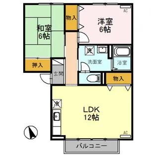 フレマリール八代 B棟【B202号室】の間取り