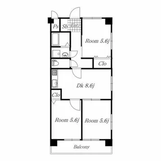 サンライズ江副【301号室】の間取り