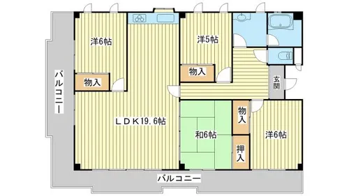 ツインヒルズ・広畑【401号室】の間取り