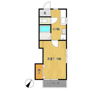 第11ハイツ大川【1階】の間取り